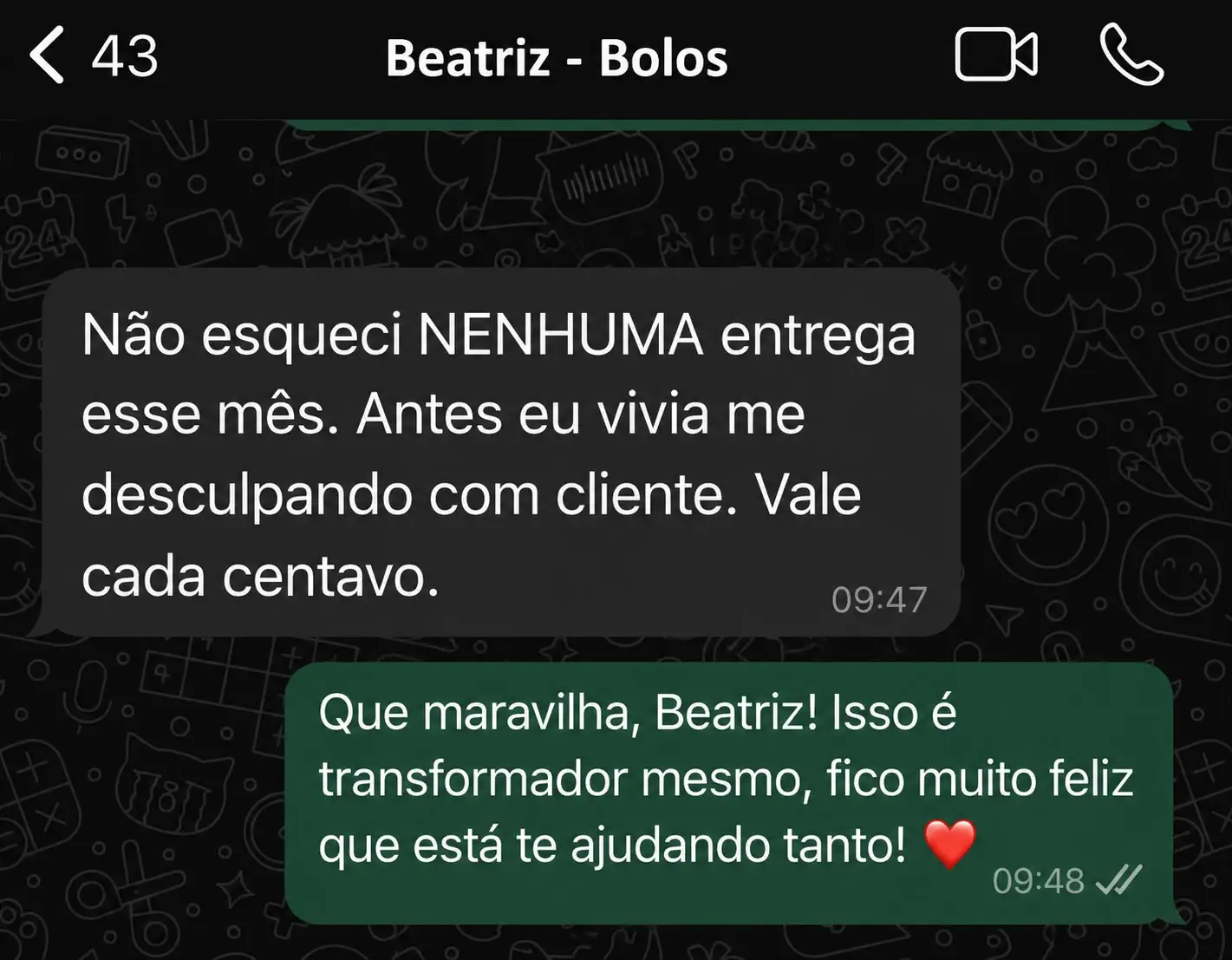 Depoimento Beatriz - Bolos